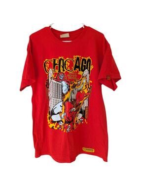 Chicago Bulls Tee Large Brand X Skeleton Cowboy Windy City NBA Streetwear 21x29